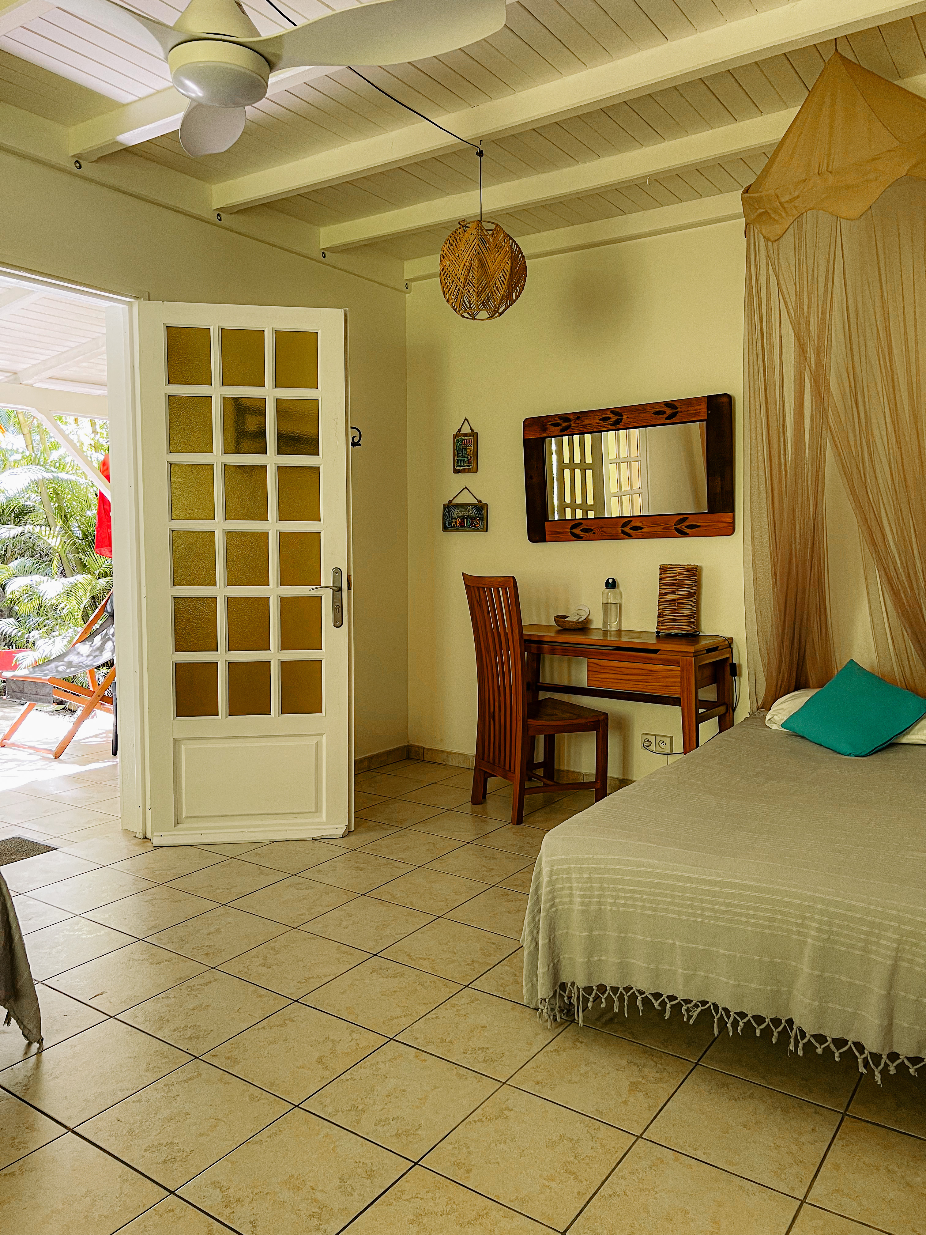 room with simple beds